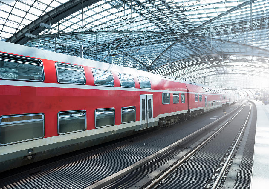 Train In A Modern Station, Berlin Photograph by Cirano83