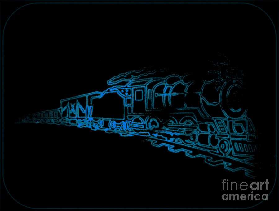 Train in Light Blue Photograph by Kelly Awad