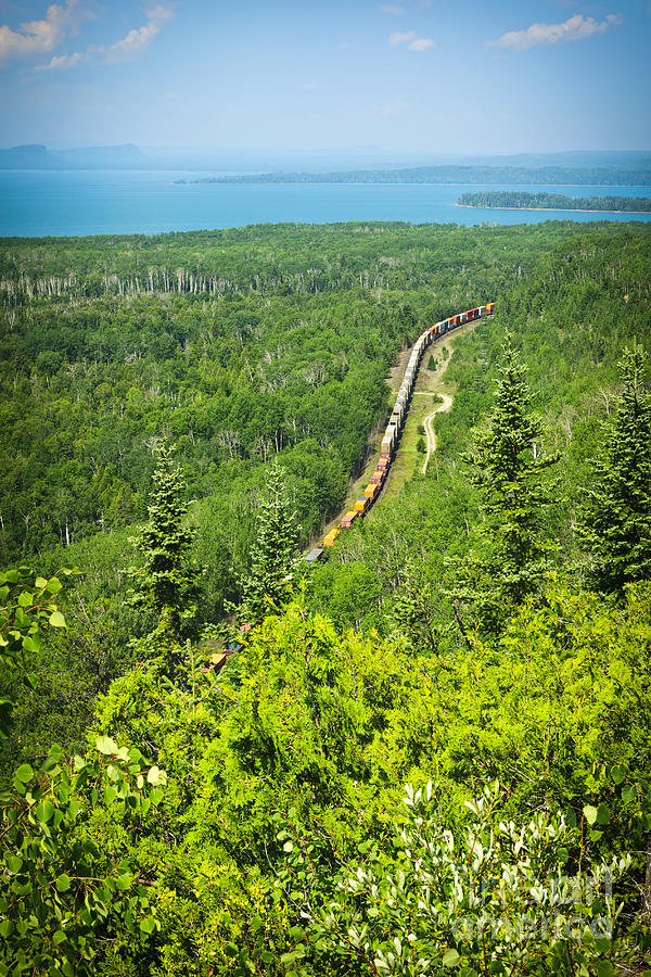 Transportation Photograph - Train in northern Ontario by Elena Elisseeva
