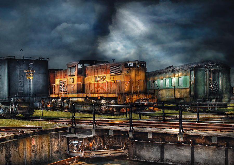 Vintage Photograph - Train - Lets go for a spin by Mike Savad
