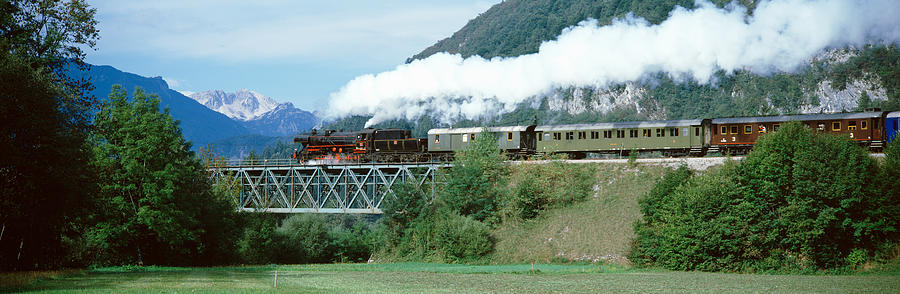 Nature Photograph - Train On A Bridge, Bohinjska Bistrica by Panoramic Images