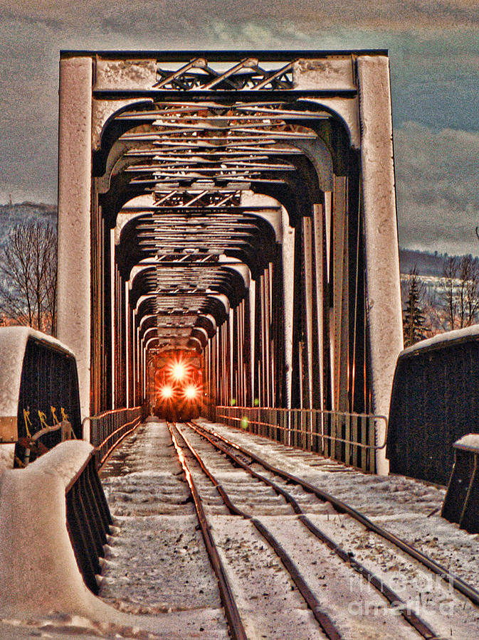 Train On The Bridge Photograph by Dawn Harris