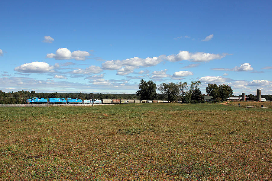 Train Passing a Farm Photograph by Joseph C Hinson