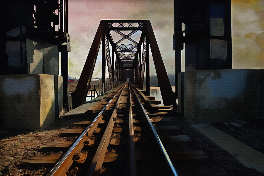Bridge Painting - Train Rail Bridge  by L Wright