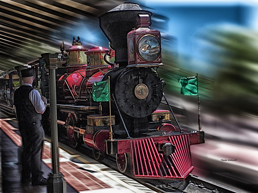 Sign Photograph - Train Ride Magic Kingdom by Thomas Woolworth