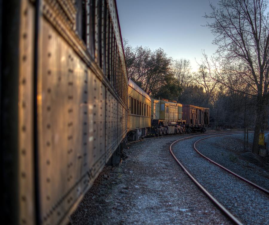 Train Sunset Photograph by Mike Ronnebeck
