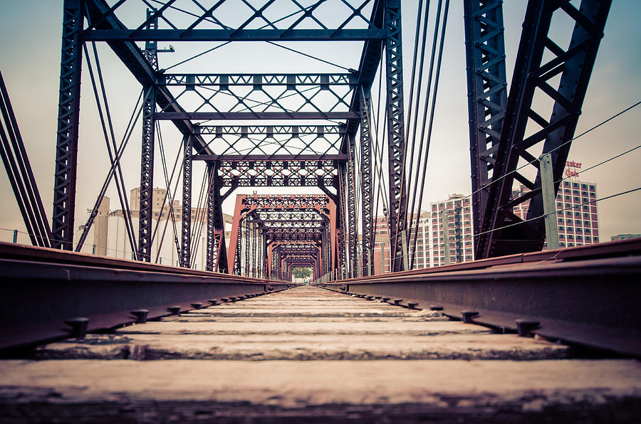 Train Tracks from a Low Angle Photograph by Anthony Doudt