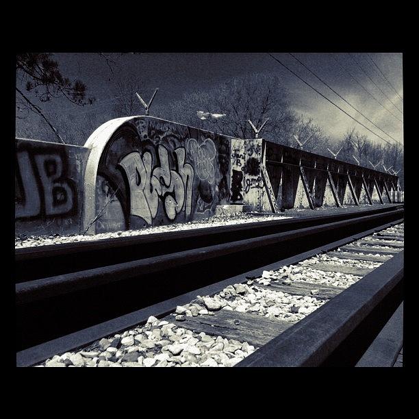 Bridge Photograph - Train Tracks, Graffiti, Bridges And Bums by Donny Seelhoff