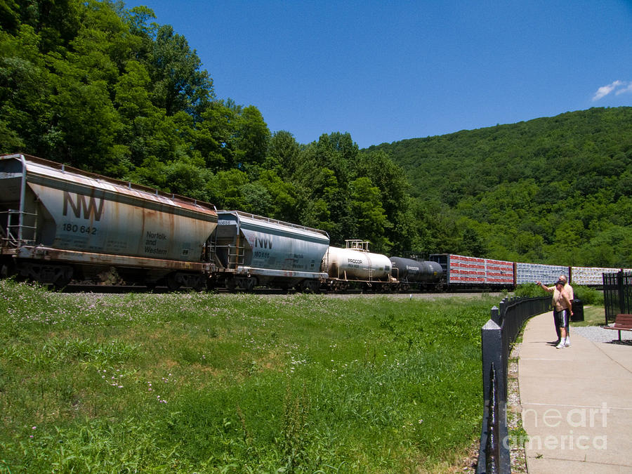 Train Watching at the Horseshoe Curve Altoona Pennsylvania Photograph by Amy Cicconi