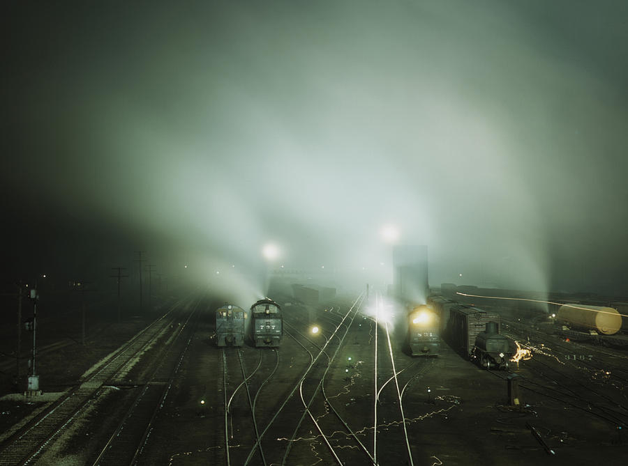 Kansas City Photograph - Train Yard in Kansas City 1943 by Mountain Dreams