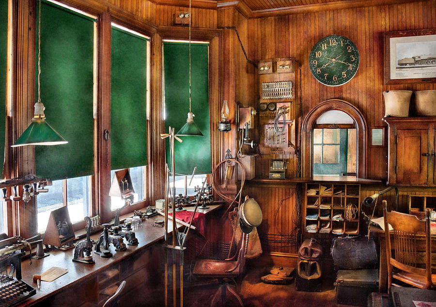 Train - Yard - The stationmasters office  Photograph by Mike Savad