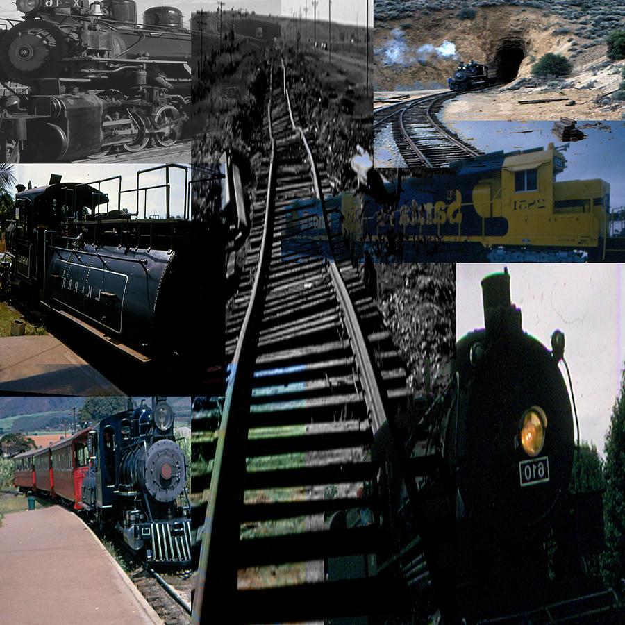 Trains Collage Digital Art by Cathy Anderson