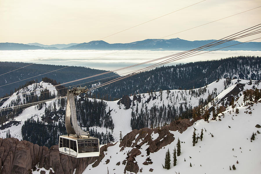 Tram Going Up A Mountain With Clouds Photograph by Trevor Clark - Fine ...