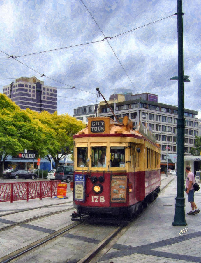 Tram in Christchurch Painting by Dean Wittle