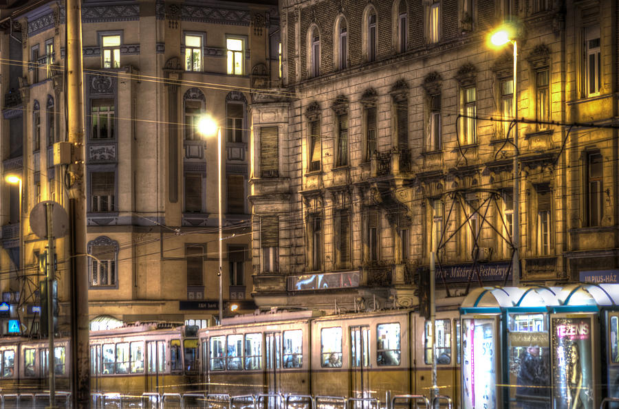Street Digital Art - Tram Night by Nathan Wright Street Digital Art - Tram Night by Nathan Wright