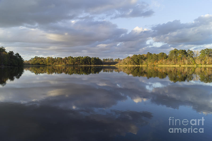 Tranquil Autumn Lake in the Evening Photograph by MM Anderson