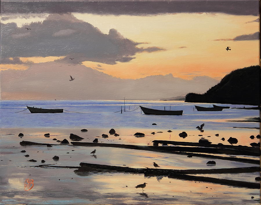 Boat Painting - Tranquil Dawn by Glenn Beasley