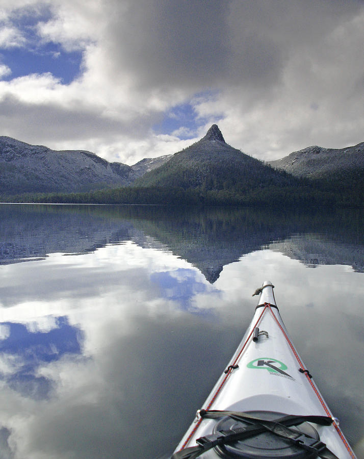 Tranquil paddle on Lake St Clair, Tasmania, Aust Photograph by copyright Jeff Miller