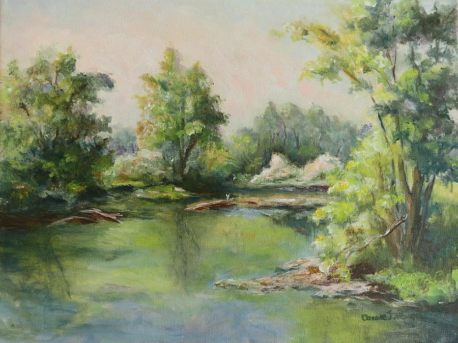 Tranquil Pond 2 Painting by Carole Powell