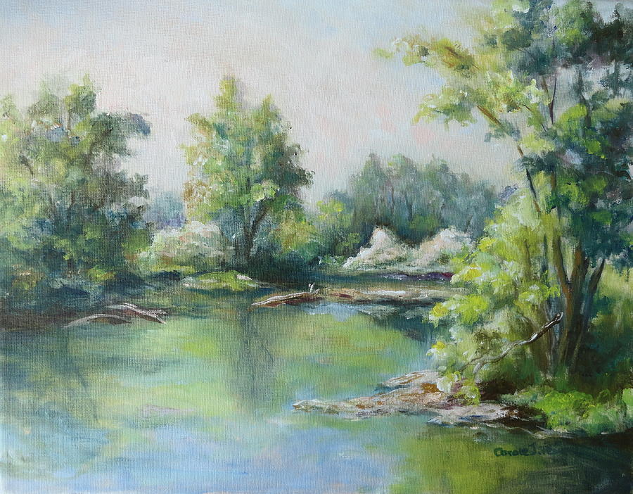 Tranquil Pond Painting by Carole Powell