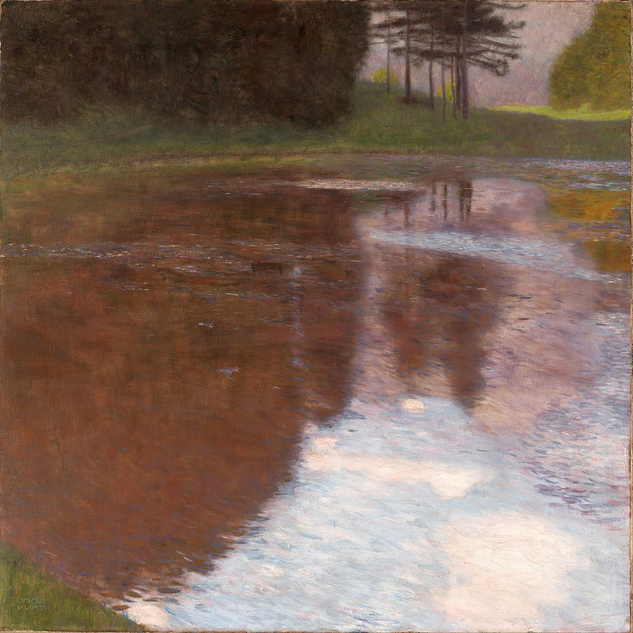 Tranquil Pond. Egelsee near Golling Salzburg Painting by Gustav Klimt