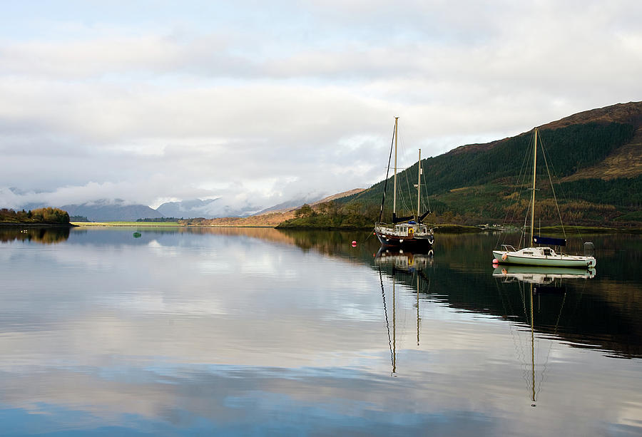 Boat Photograph - Boat Reflections Scotland by Jacqi Elmslie