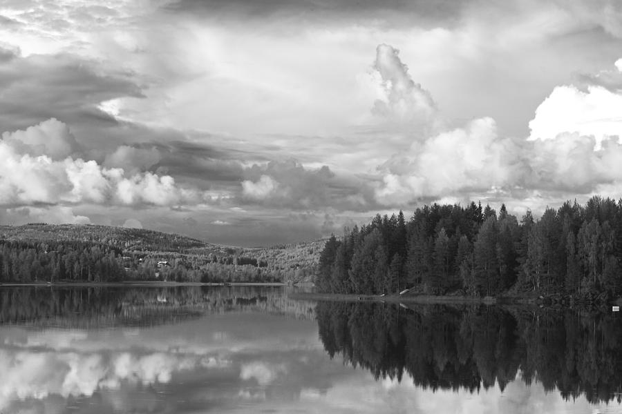 Tranquil summer lake - monochrome Photograph by Ulrich Kunst And Bettina Scheidulin