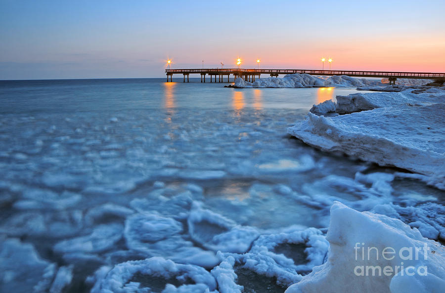 Tranquil Winter Pier Photograph by Charline Xia