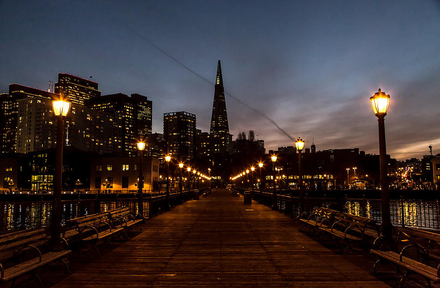 San Francisco Photograph - Transamerica Pyramid Pier Night by John Daly
