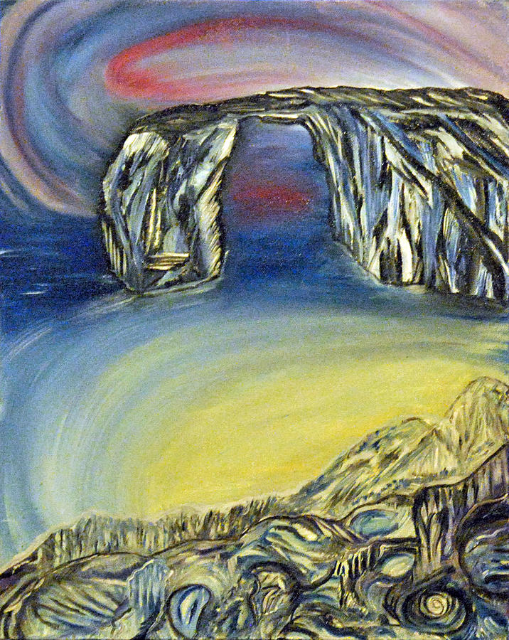 Transdimensional Rock Beach Painting by Suzanne Surber