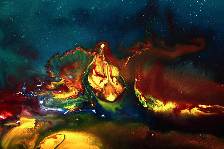 Translucent Yellow Abstract Artwork-Demon by KredArt Painting by Serg Wiaderny