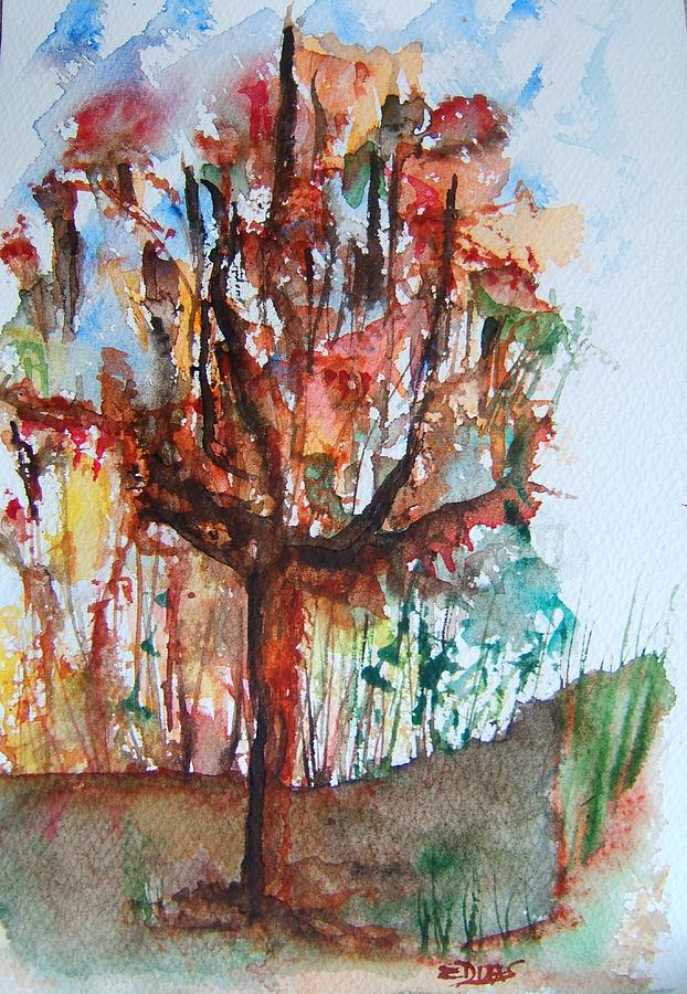 Transparent Tree Painting by Elaine Duras