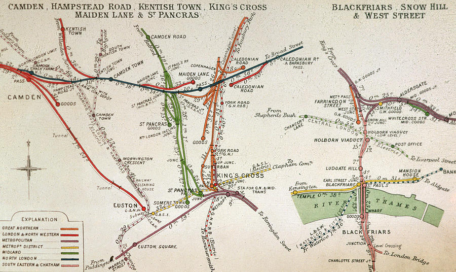 Transport Map of London Drawing by English School