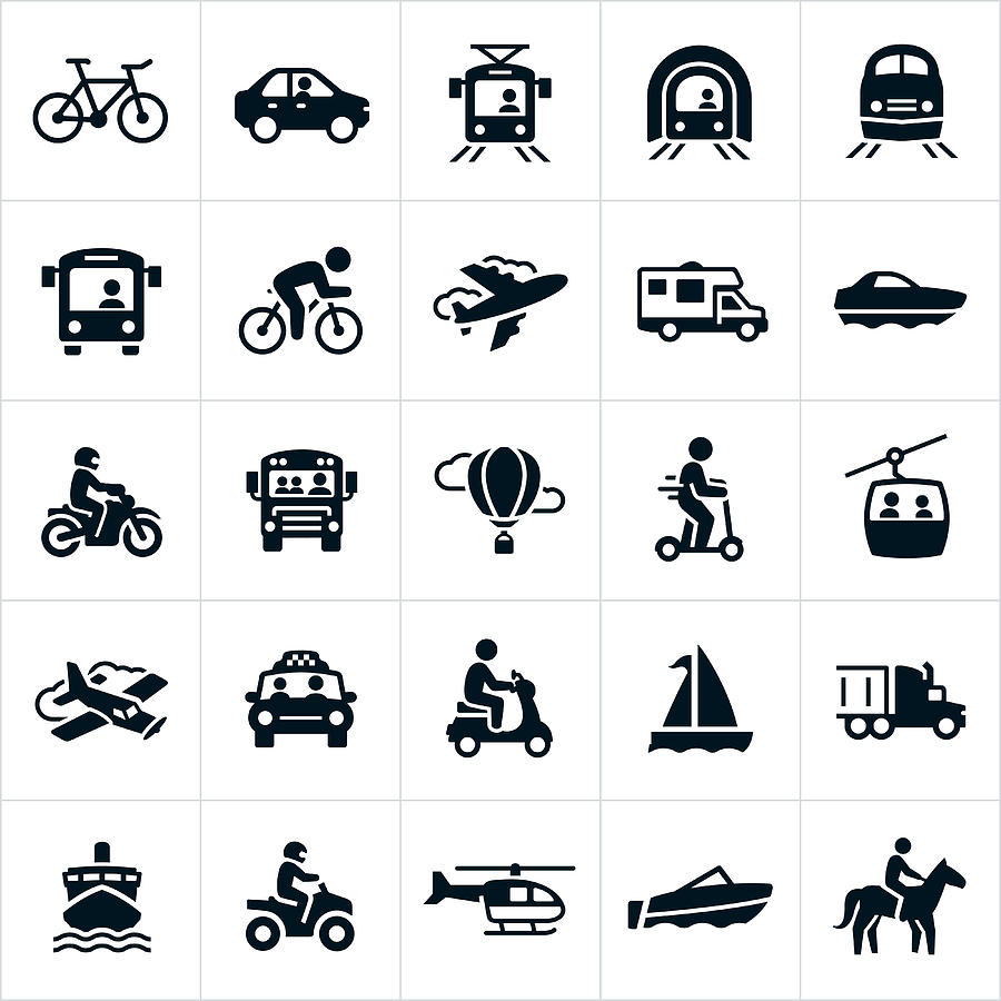 Transportation Icons Drawing by Appleuzr