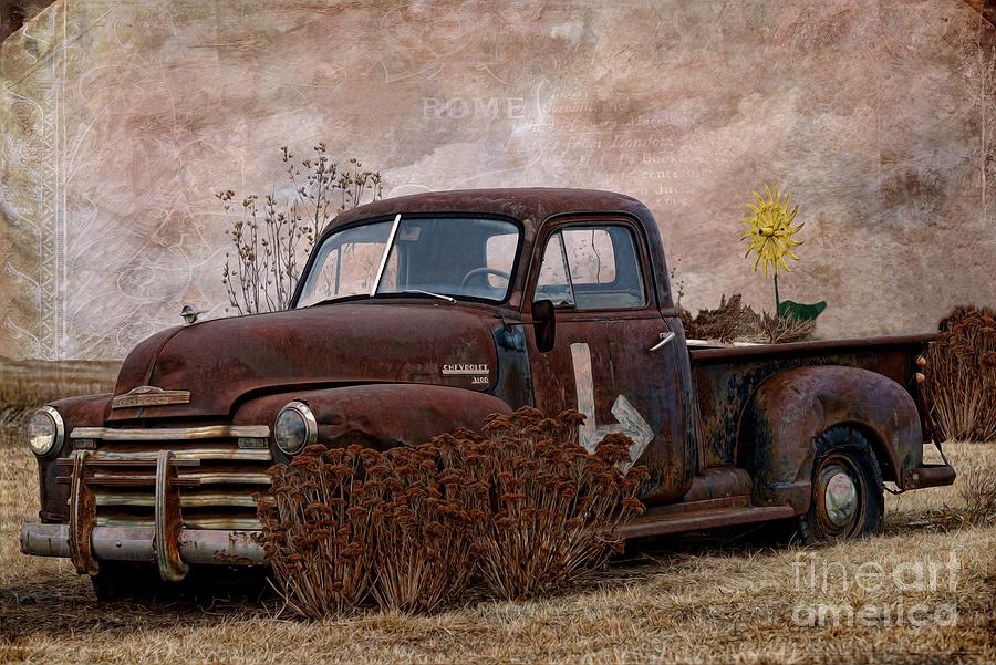 Transportation Photograph - Transportation - Rusted Chevrolet 3100 Pickup by Liane Wright