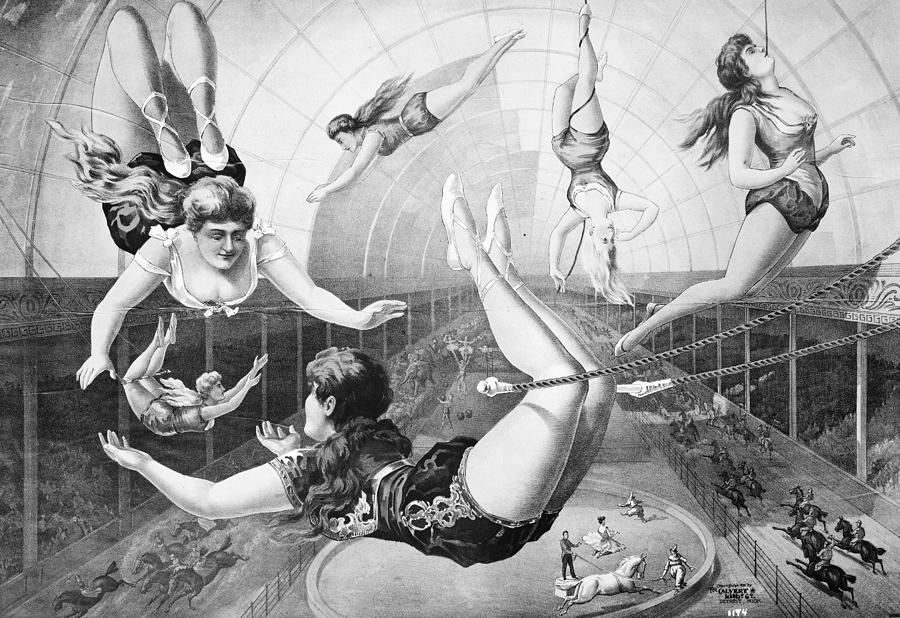 1890 Painting - Trapeze Artists, 1890 by Granger