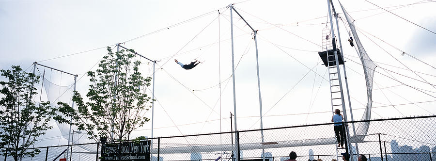 New York City Photograph - Trapeze School New York, Hudson River by Panoramic Images