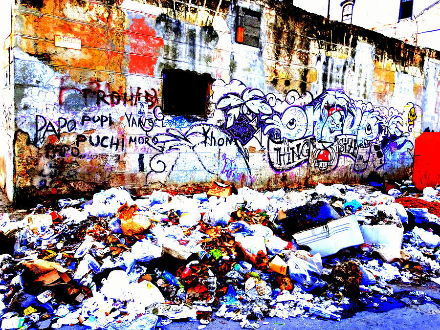 Trash and Graffitis in Old Havana Cuba Photograph by Funkpix Photo Hunter