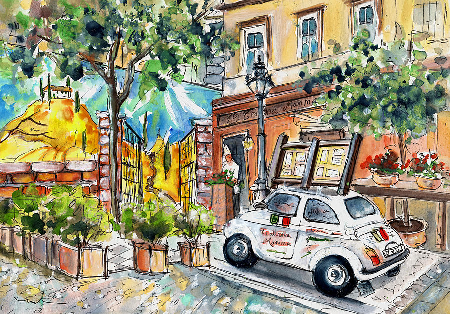Trattoria Mamma In Budapest Painting by Miki De Goodaboom