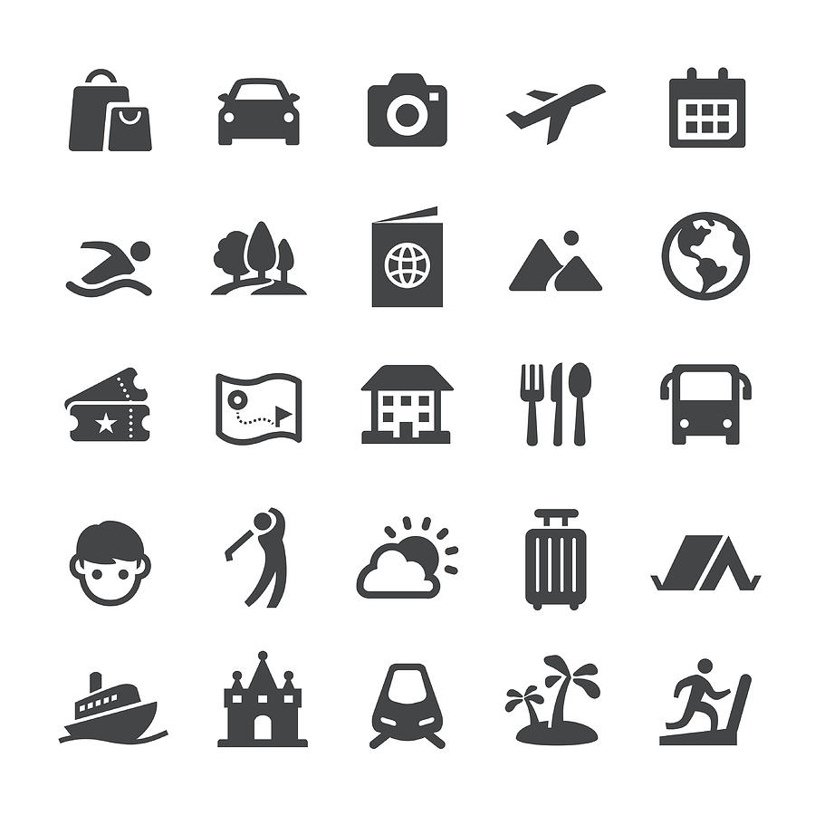 Travel and Vacation Icons - Smart Series Drawing by -victor-