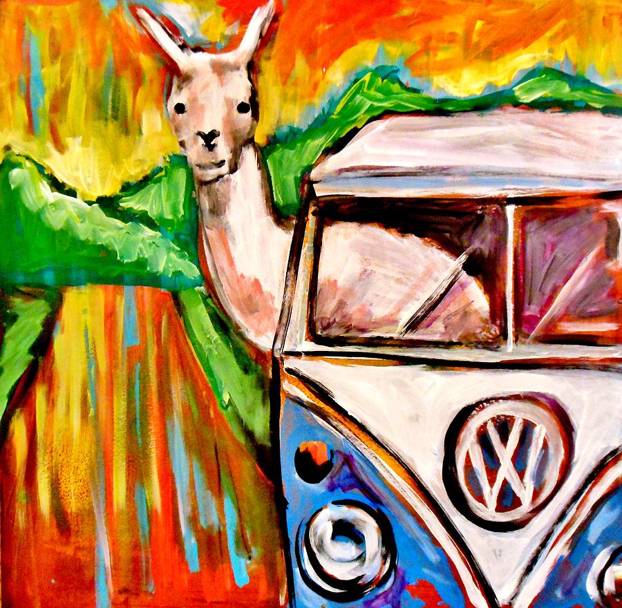 Travel Llama  Painting  by Kimberly Dawn Clayton