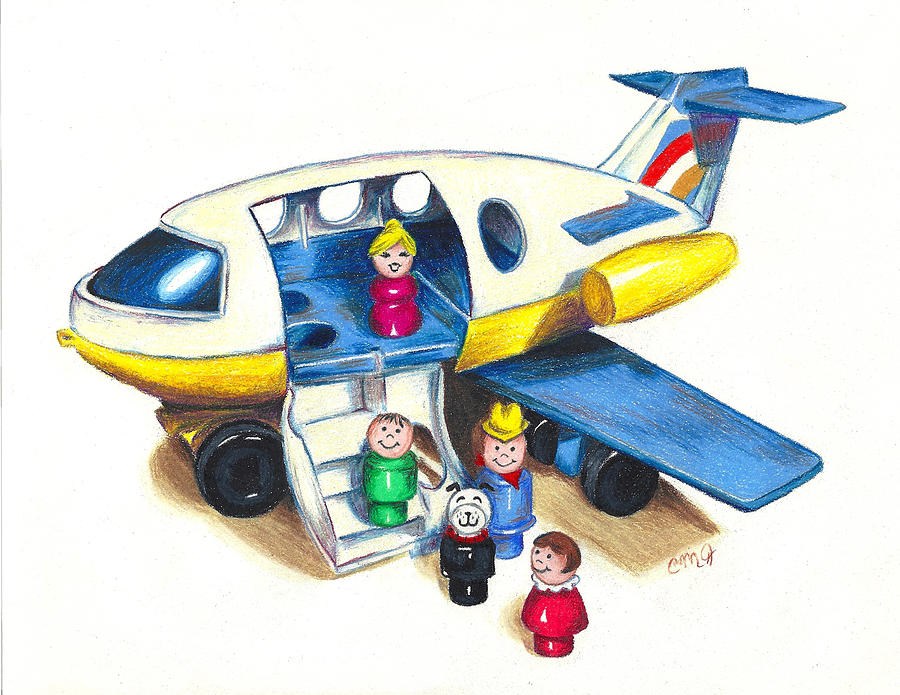Toy Drawing - Travel Time by Connie Mobley Medina