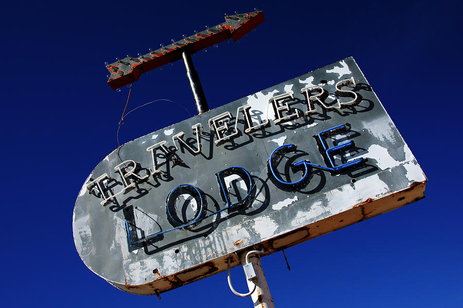 Travelers Lodge Neon Photograph by Daniel Woodrum