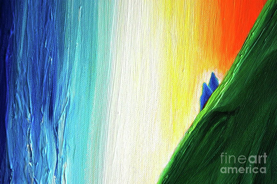 Inspirational Painting - Travelers Rainbow Waterfall detail by First Star Art