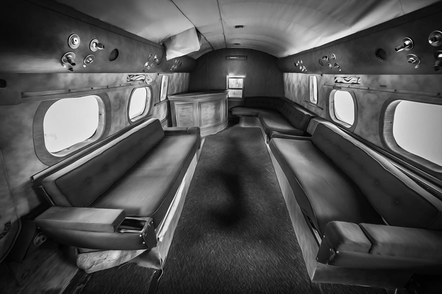 Traveling First Class 1944 Short Sunderland BW Photograph by Rich Franco