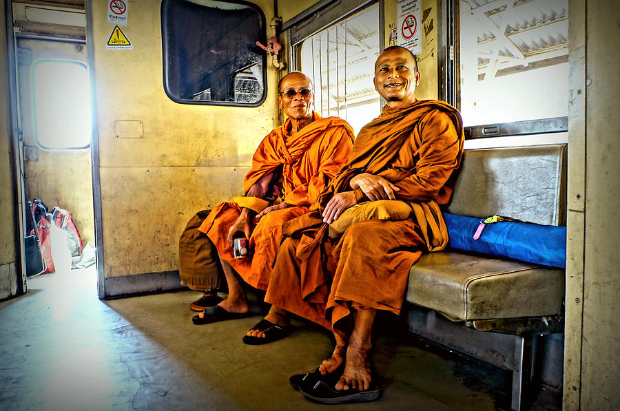 Street Photograph - Traveling Monks by Ian Gledhill Street Photograph - Traveling Monks by Ian Gledhill