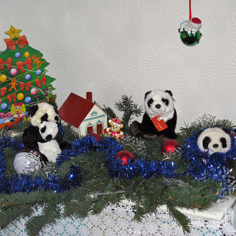 Christmas Photograph - Traveling panda. Holidays in Pandaland by Ausra Huntington nee Paulauskaite