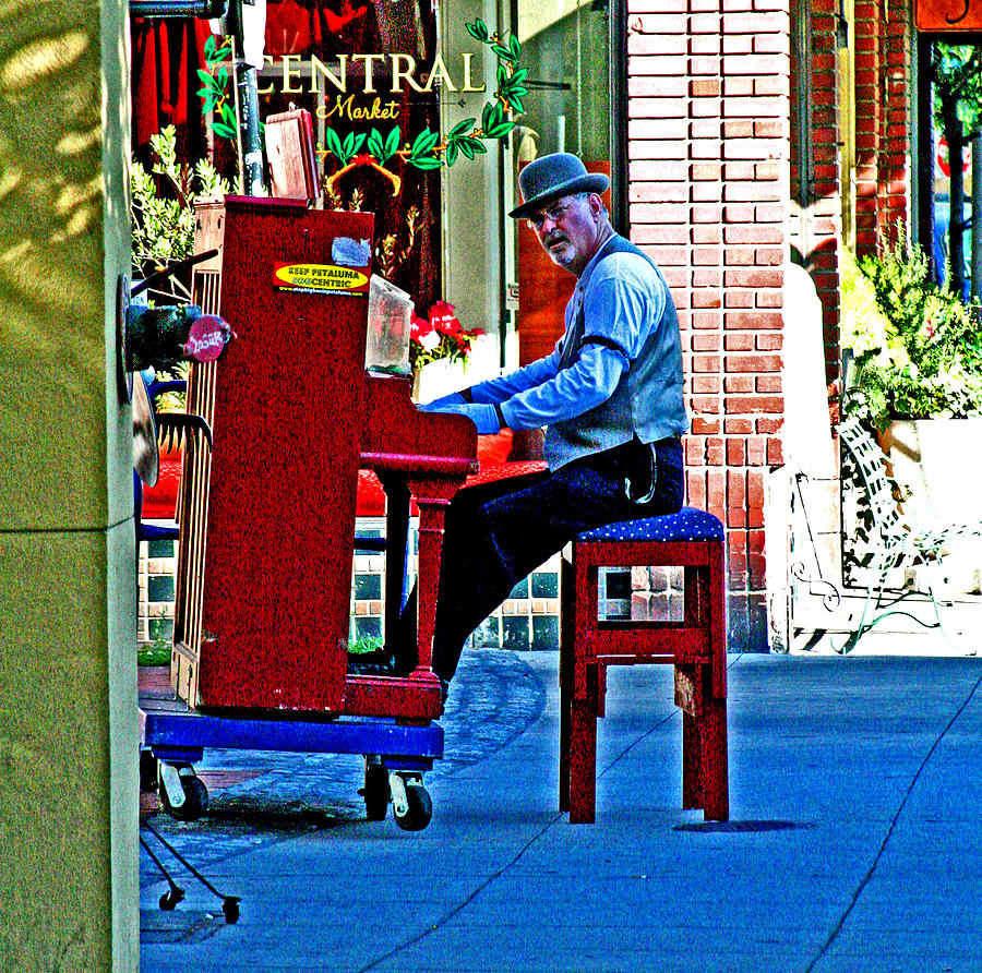 Traveling Piano Player Digital Art by Joseph Coulombe