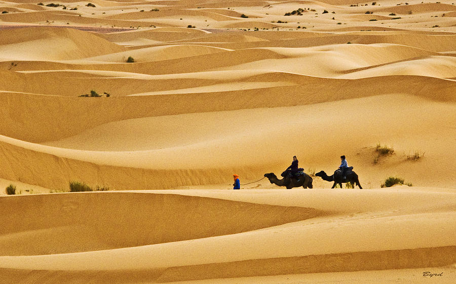 Travellers in the desert Photograph by Christopher Byrd