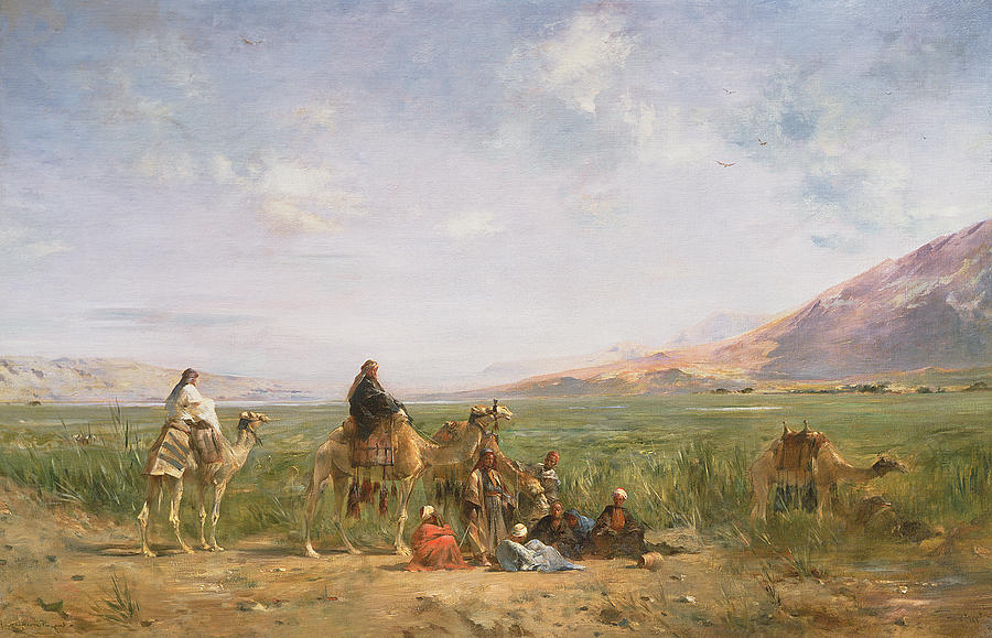 Travellers Resting At An Oasis Photograph by Eugene Fromentin